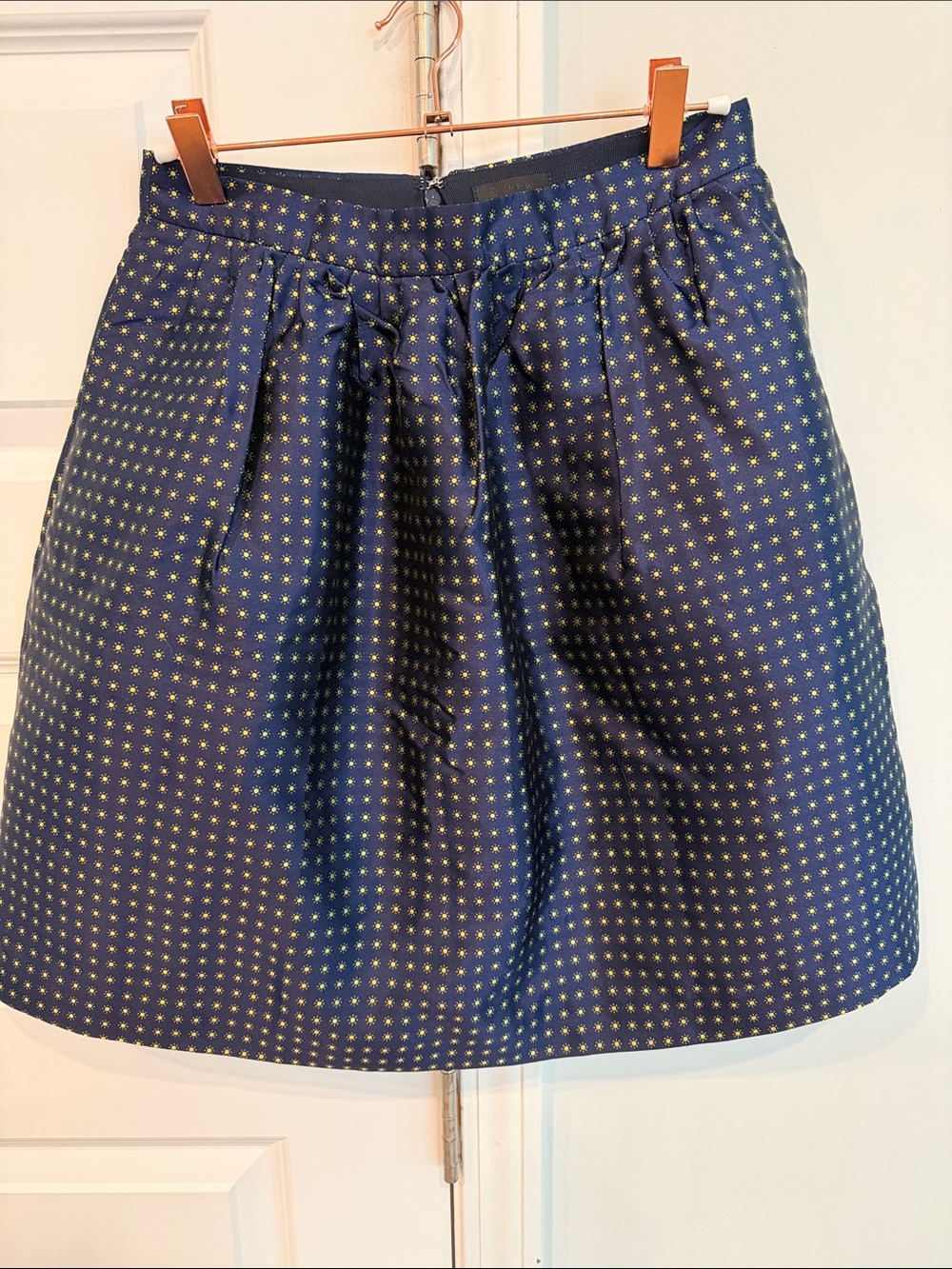 Jcrew Pleated Navy Skirt with Sun Print Size 0